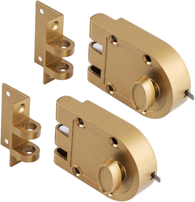 SUMBIN Jimmy Proof Deadbolt Lock with Keyed (Gold Color) with 2 Brass Keys 2 Sets - Image 1